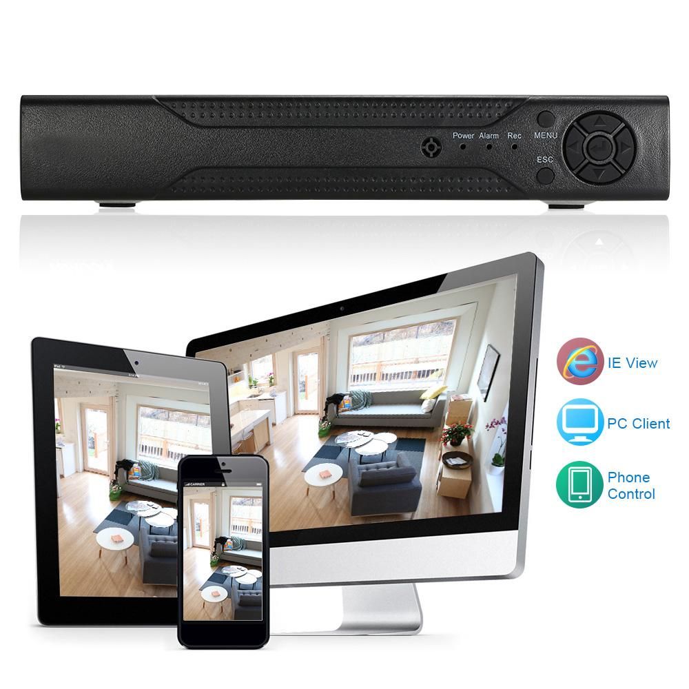 4CH 1080P Hybrid NVR AHD TVI CVI DVR 5-in-1 Digital Video Recorder P2P Cloud Network Plug and Play APP Viewing Motion Detection PTZ Security Camera Surveillance System