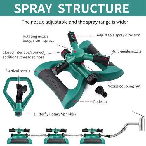 Lawn Sprinkler, Automatic 360 Rotating Adjustable