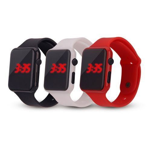 3 Piece Digital Led Silicone Wristwatch For Teens And Kids