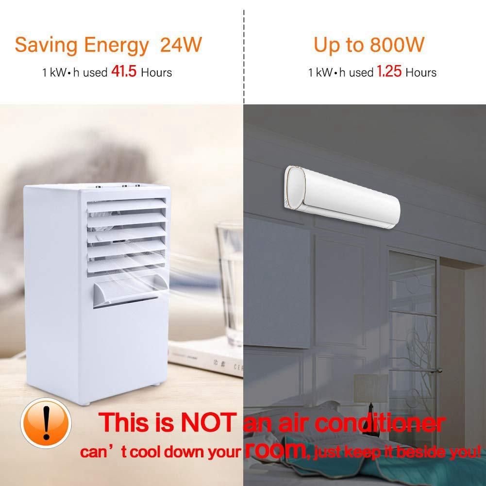 Air Conditioner Fan,Air Personal Space Cooler Small Fan Eu Plug White