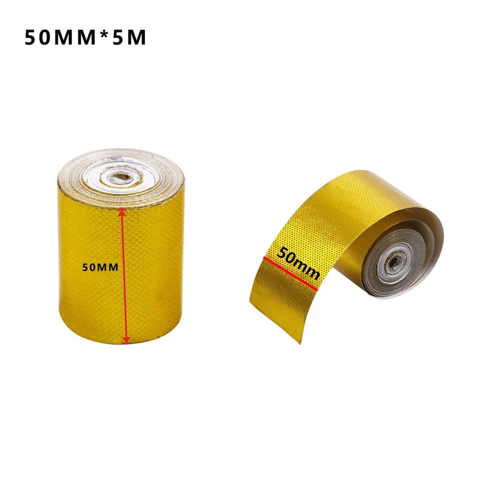 5*500 Cm 10*500 Cm Aluminum Foil Tape Automotive Exhaust Pipe Decorative Tape Gold Heat Shield Wrap Tape