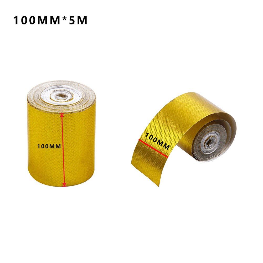 5*500 Cm 10*500 Cm Aluminum Foil Tape Automotive Exhaust Pipe Decorative Tape Gold Heat Shield Wrap Tape