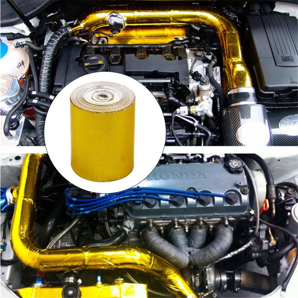 5*500 Cm 10*500 Cm Aluminum Foil Tape Automotive Exhaust Pipe Decorative Tape Gold Heat Shield Wrap Tape