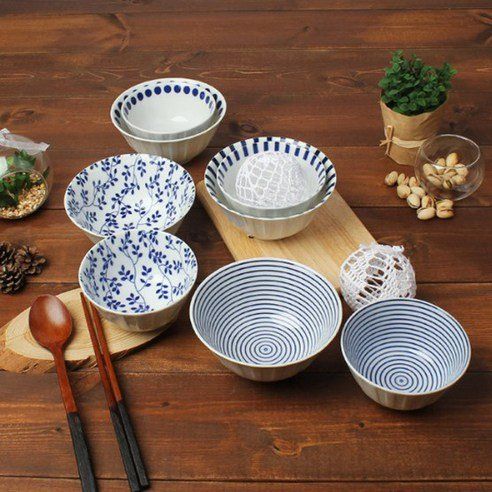 Ochairs Blue Pattern Porcelain Dinnerware 8p Set For 4