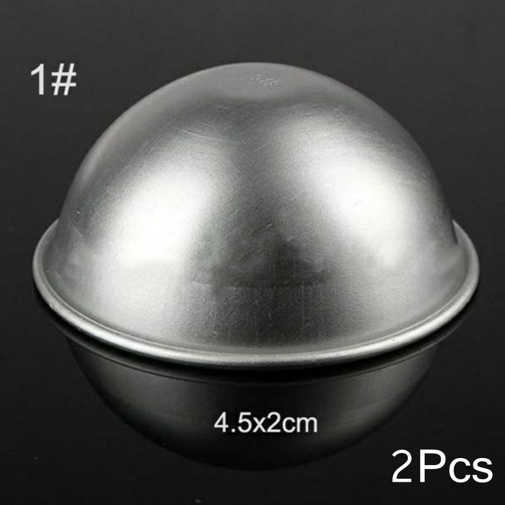 2Pcs Sets 3D Half Ball Aluminum Sphere Bath S Mold Cake Pan