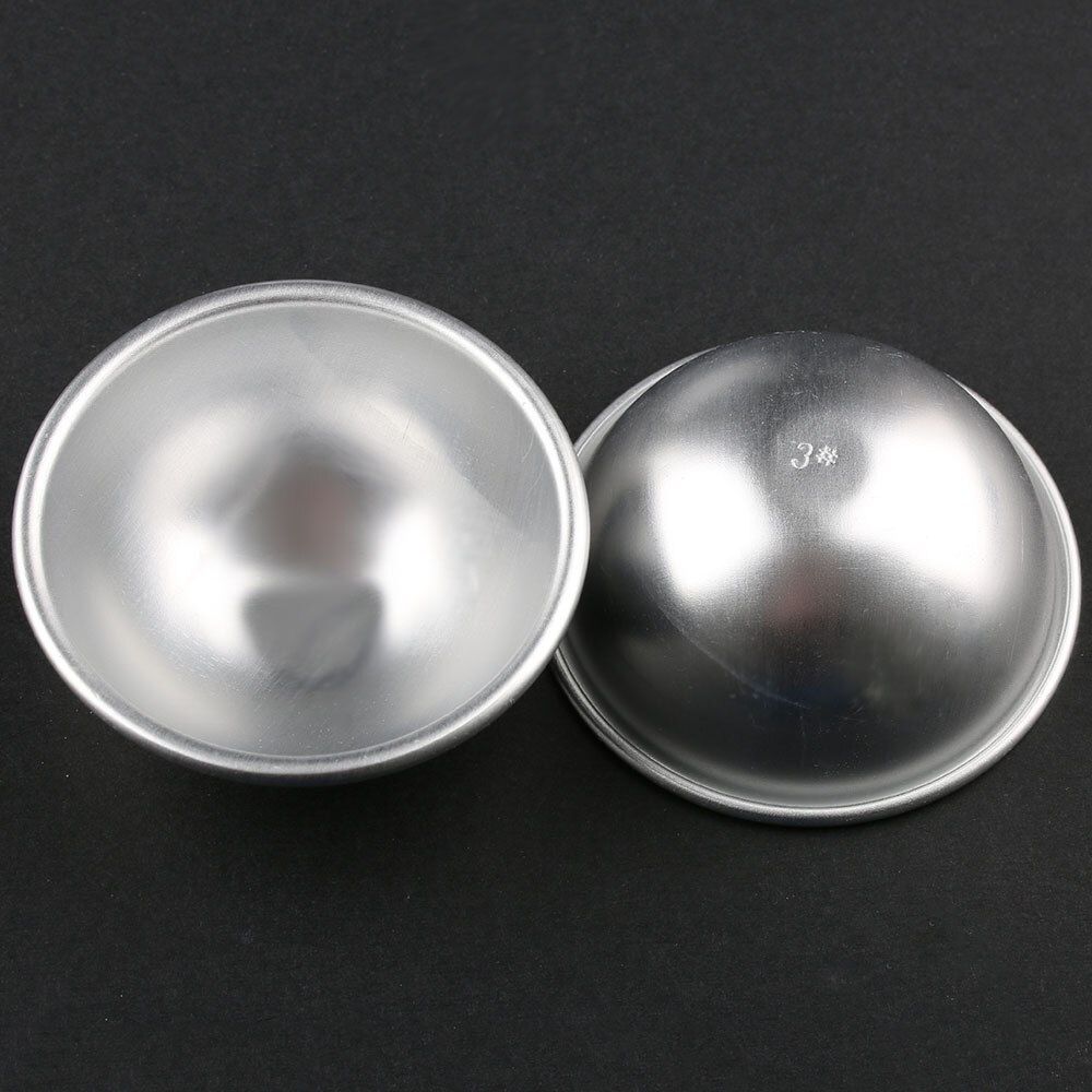 2Pcs Sets 3D Half Ball Aluminum Sphere Bath S Mold Cake Pan