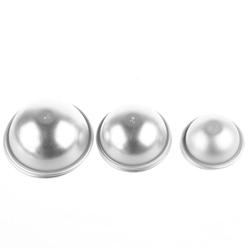 2Pcs Sets 3D Half Ball Aluminum Sphere Bath S Mold Cake Pan