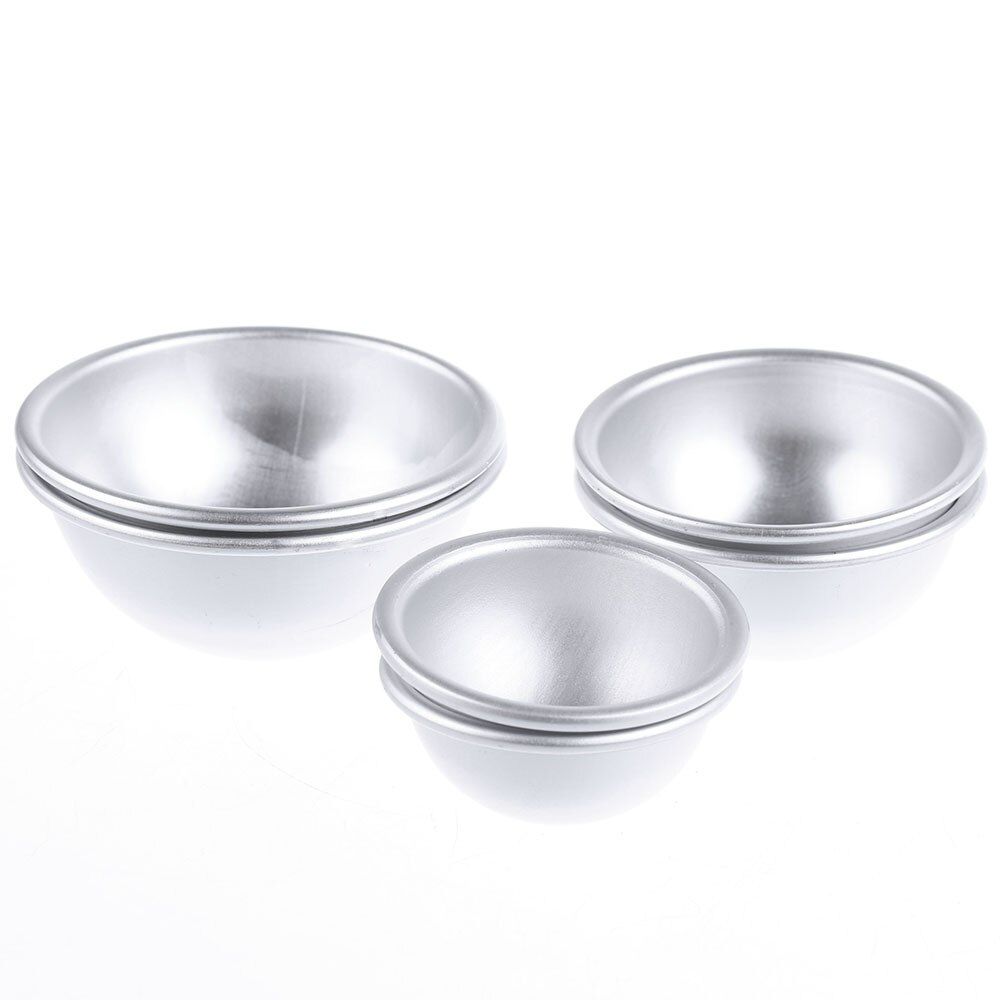2Pcs Sets 3D Half Ball Aluminum Sphere Bath S Mold Cake Pan