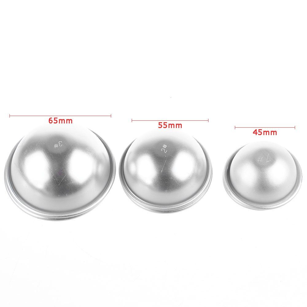 2Pcs Sets 3D Half Ball Aluminum Sphere Bath S Mold Cake Pan