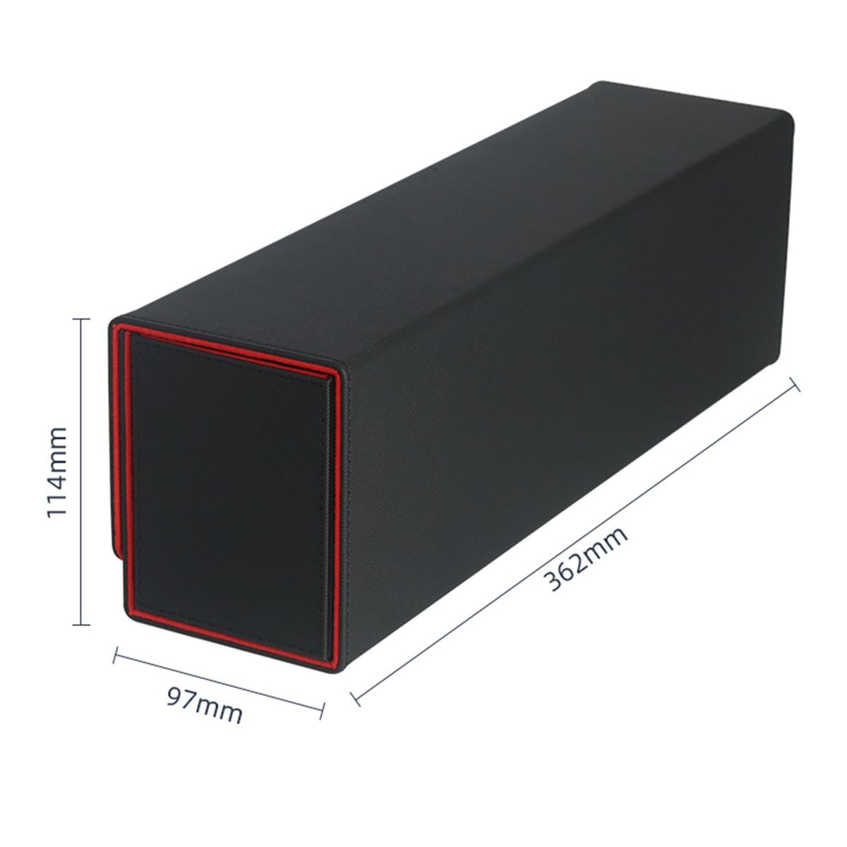 5 Compartment Card Deck Box Organizer Storage Holder Black Red