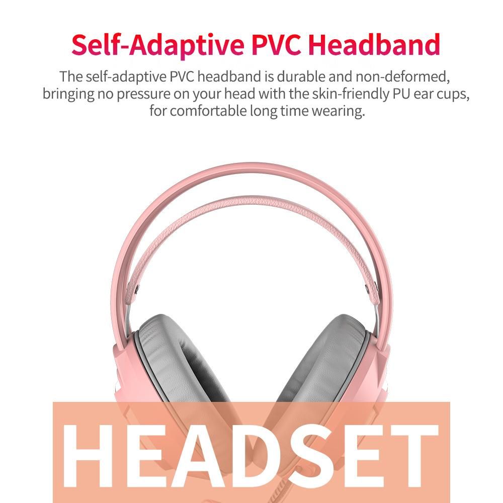 Ajazz AX120 USB Wired Headset 3.5mm Stereo Gaming Headset Noise Cancelling Headphone with Mic 50mm Driver Unit White
