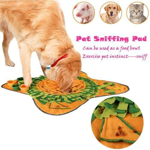 Interactive Pet Dog Toys Round Pet Sniffing Pad Washable Training Blanket Feeding Mat Piecing Multi Color Dog Toys Sniffing Pads