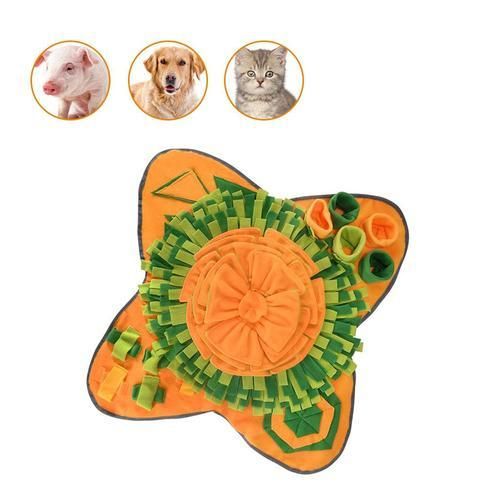 Interactive Pet Dog Toys Round Pet Sniffing Pad Washable Training Blanket Feeding Mat Piecing Multi Color Dog Toys Sniffing Pads