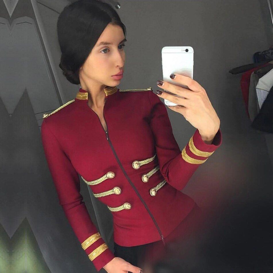 Women's Winter Sexy Club Party Bandage Jacket Black Green Large Size Elegant Long Sleeve Turtleneck Bodycon Christmas Jacket Top
