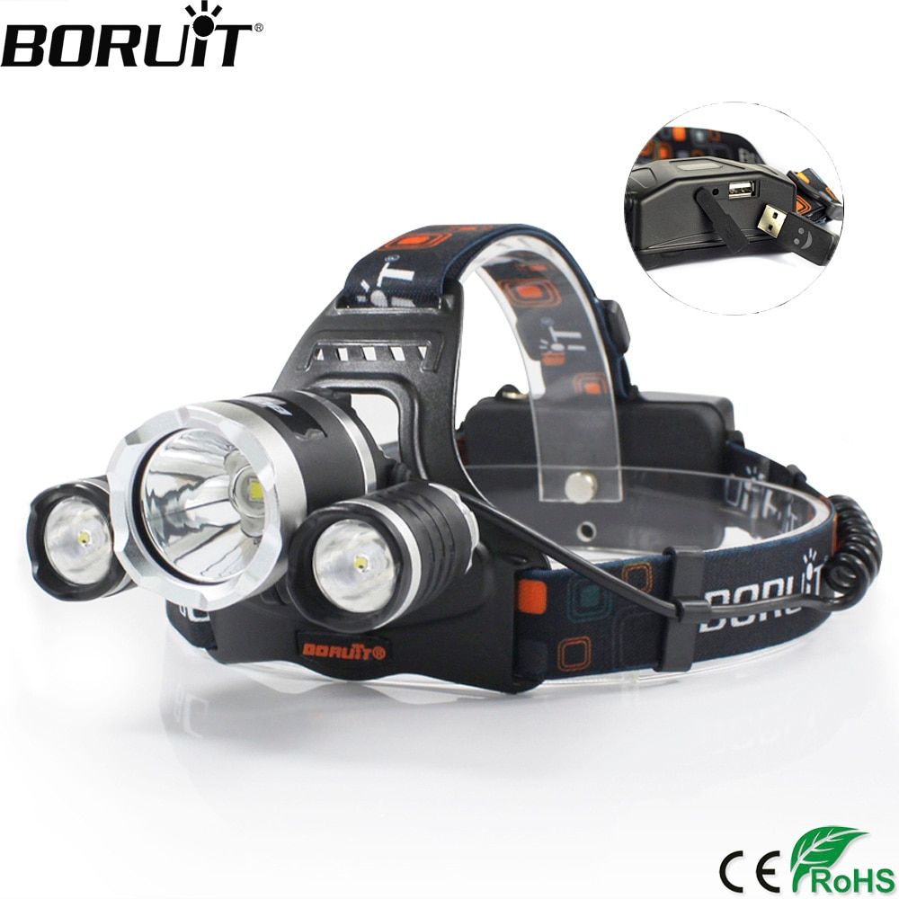 XML T6 R2 LED Headlight 4-Mode Powr Bank Headlamp Use 18650 Battery Flashlight Waterproof Hunting Camping Head Torch BIL
