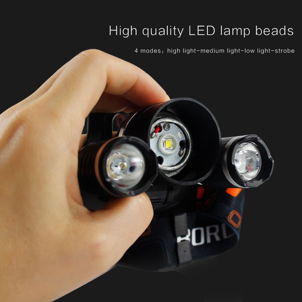 XML T6 R2 LED Headlight 4-Mode Powr Bank Headlamp Use 18650 Battery Flashlight Waterproof Hunting Camping Head Torch BIL