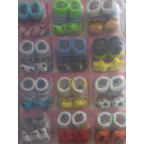 Unisex Booties Gift Set Socks 12 Pairs - Multicoloured