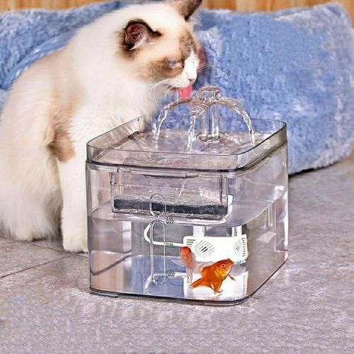 3L Transparent Square Cat Water Fountain Automatic Circulating Water Dispenser Kitten Dog Puppy Pet Drinking Product