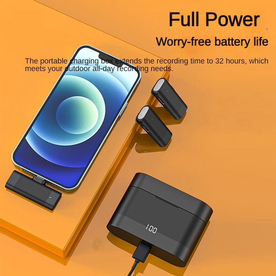 Wireless Lavalier Microphones 32 Hours Omnidirectional Recording 30M