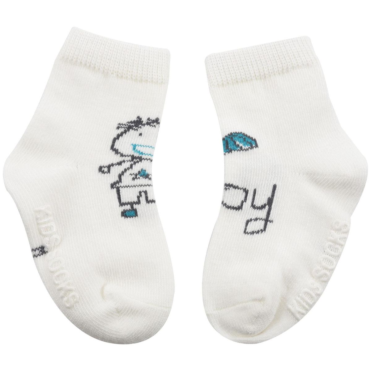 Baby Girls Cotton Cartoon Boy Pattern Anti-Slip Socks White