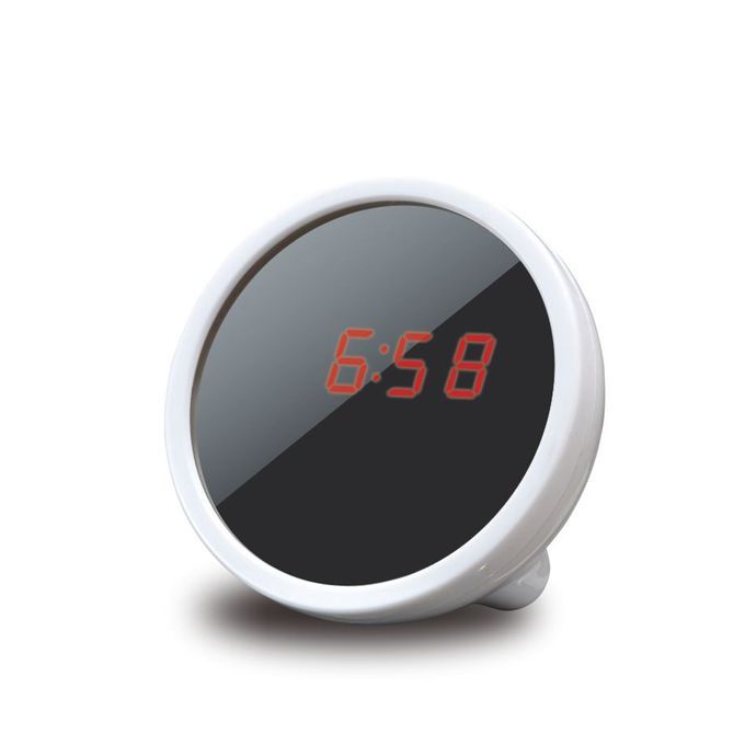 Digital Alarm Clock Makeup Mirror Mini Portable Multi-Functi