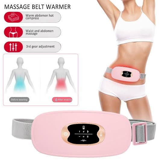 Electric Period Cramp Massager Vibrator Heating Belt For Menstrual Relief Pain Waist Stomach Warming Women Gift Rechargeable