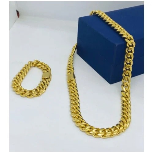 Fashion Front Cuban Chain With Bracelet