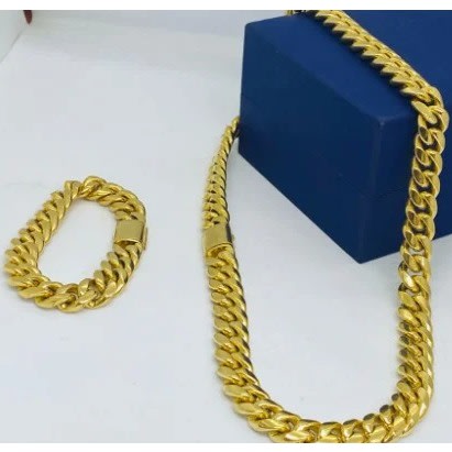 Fashion Front Cuban Chain With Bracelet