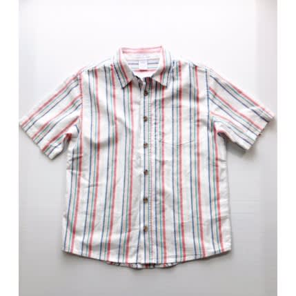 Boy's Short Sleeveless Button Down Stripped Chambray Shirt