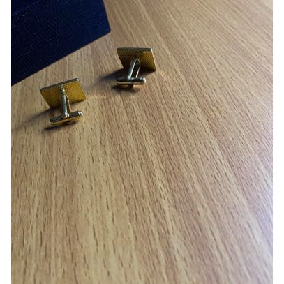 Gold Black Square Men's Cuff Links