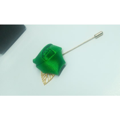 Brooch With Gold Leaf + Free Box - Green Lapel