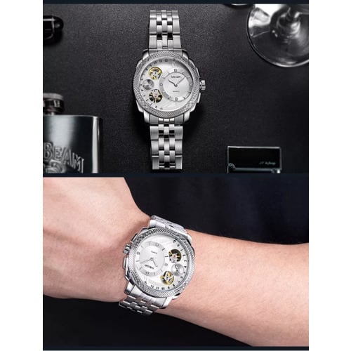 Men Mechanical Watch -Silver