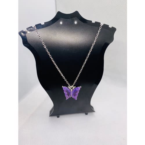 Butterfly Necklace - 5pcs - Purple