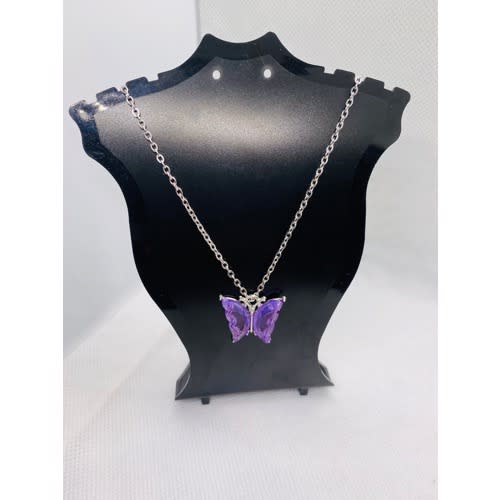 Butterfly Necklace - 5pcs - Purple