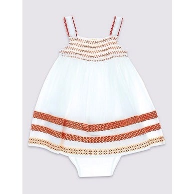 2 Piece Embroidered Dress with Knickers