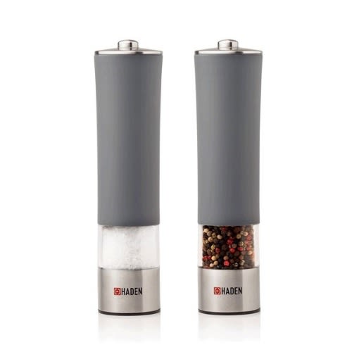 Electronic Stainless Steel Salt And Pepper Mill Set Of 2 With Adjustable Ceramic Grinder