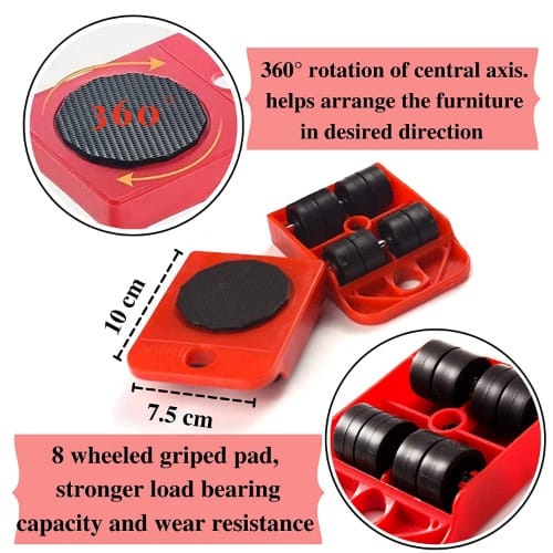 Furniture Lifter Mover Tool Set With Pads