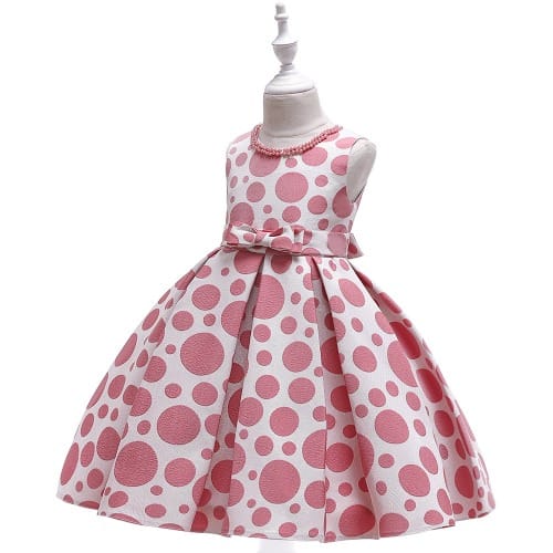 Bean Paste Pleated Polkadot Gown