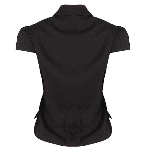 Cap Sleeve Blazers-BLACK - 3  BUTTONS