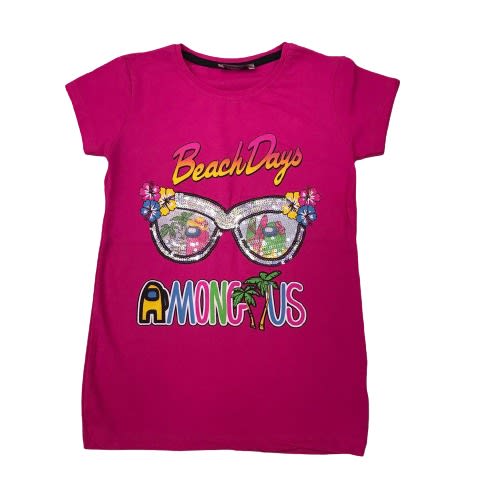 Turkey Beachday Top For Girls - Hot Pink