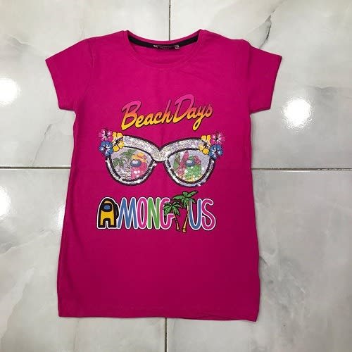 Turkey Beachday Top For Girls - Hot Pink