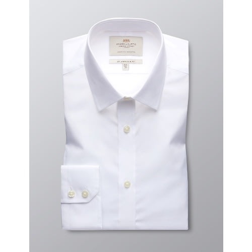 Men's Formal  Poplin Slim Fit Shirt - Single Cuff - White