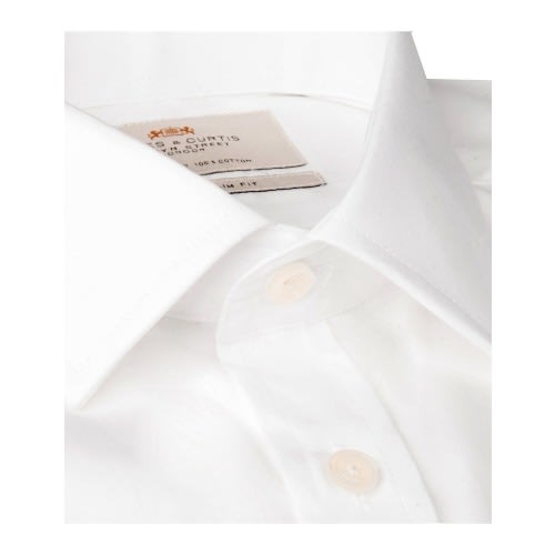 Men's Formal  Poplin Slim Fit Shirt - Single Cuff - White