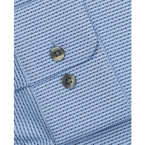 Travel Collection Slim Fit Textured Blue Button Cuff Shirt