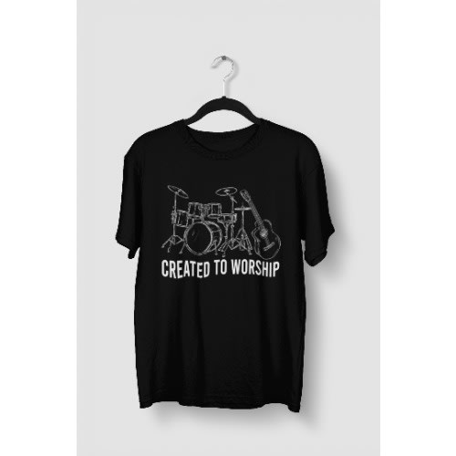 Created To Worship Black Christian Tshirt