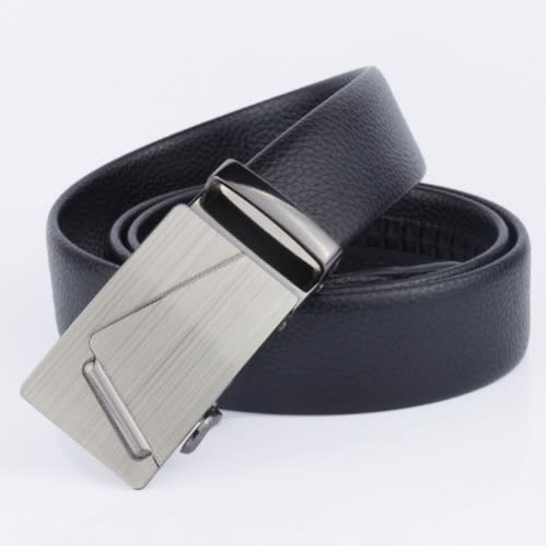 Classic Alloy Men's Belt Buckle -Black & Silver