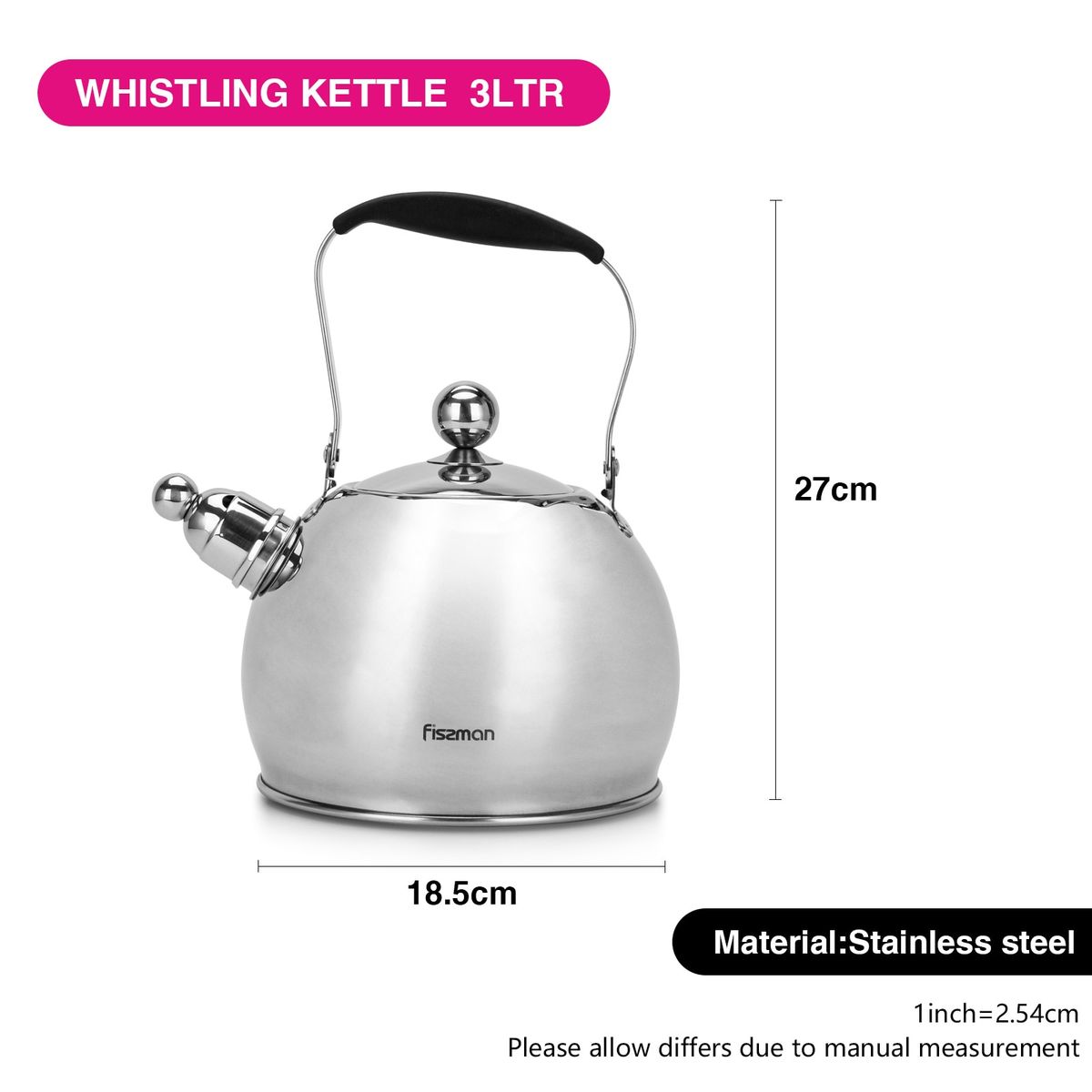 3.0L Whistling Kettle Coffee Tea Pot Stovetop-3.0L