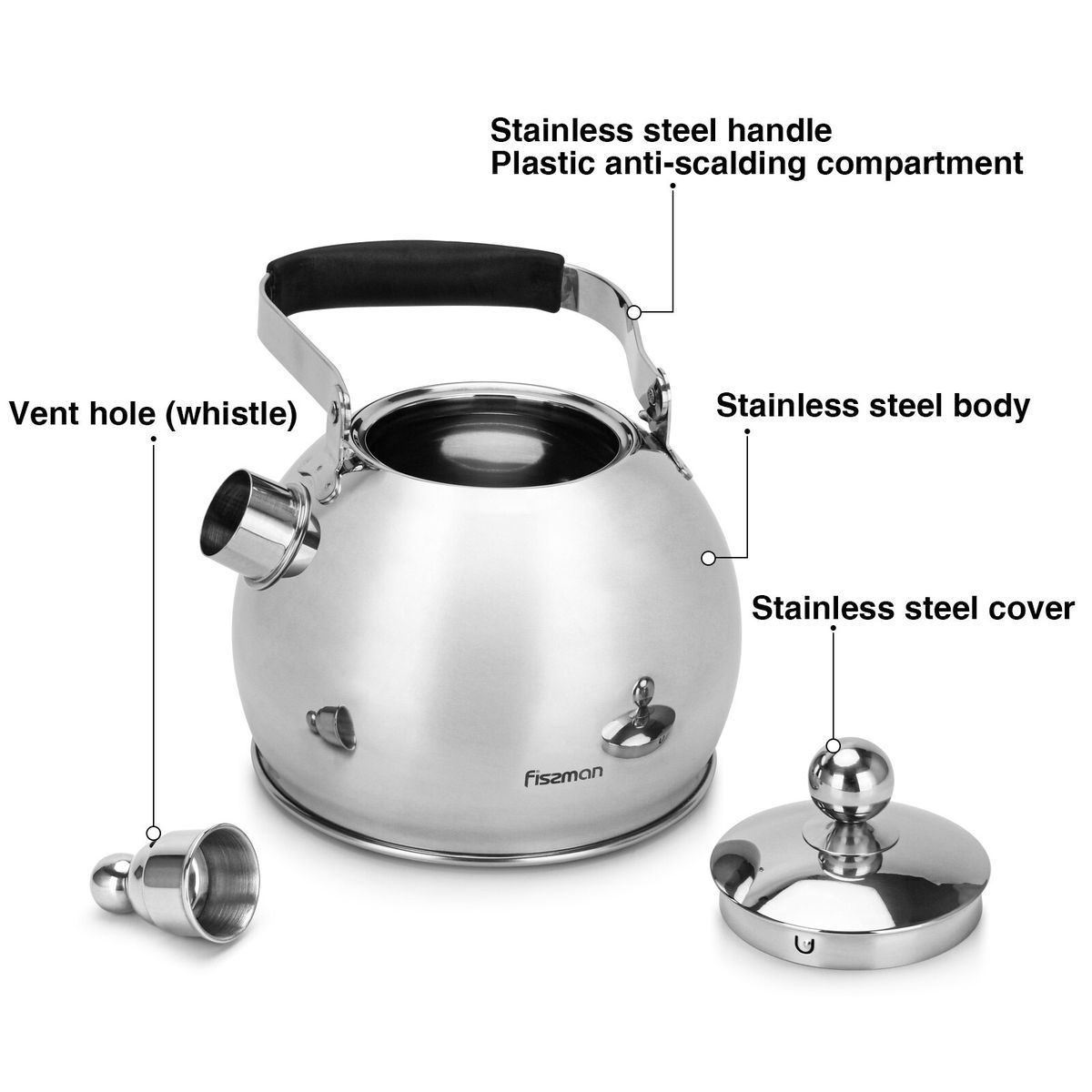 3.0L Whistling Kettle Coffee Tea Pot Stovetop-3.0L