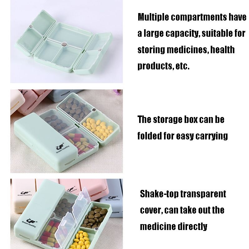 3 PCS Folding Portable Sealed And Dispensing Small Pill Box(Pink)