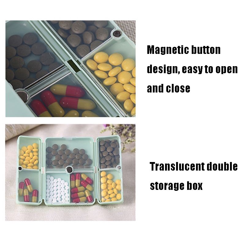 3 PCS Folding Portable Sealed And Dispensing Small Pill Box(Pink)